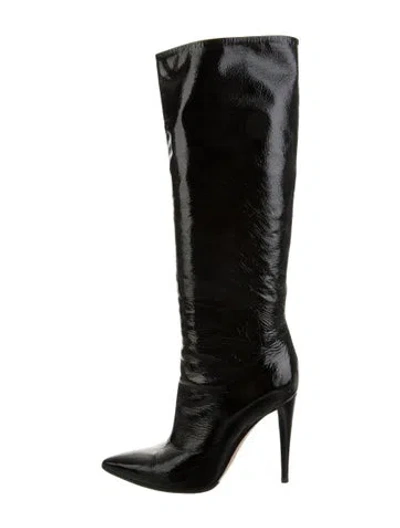 Pre-owned Gianvito Rossi Patent Leather Boots In Black