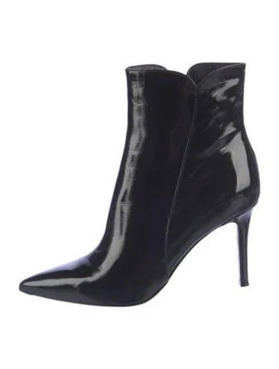 Pre-owned Gianvito Rossi Patent Leather Boots In Black/blue