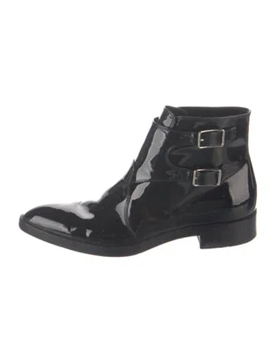 Pre-owned Gianvito Rossi Patent Leather Boots In Blue