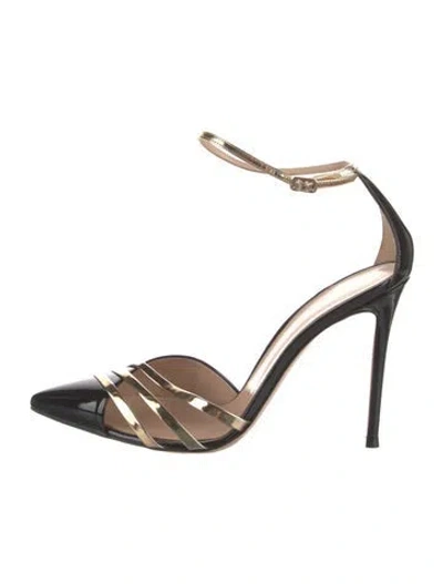 Pre-owned Gianvito Rossi Patent Leather D'orsay Pumps In Black