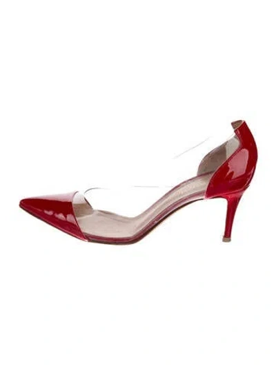 Pre-owned Gianvito Rossi Patent Leather D'orsay Pumps In Red