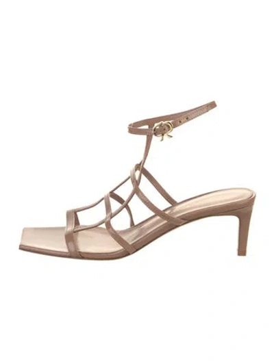 Pre-owned Gianvito Rossi Patent Leather Gladiator Sandals In Neutral