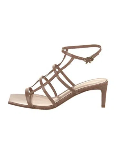 Pre-owned Gianvito Rossi Patent Leather Gladiator Sandals In Neutral
