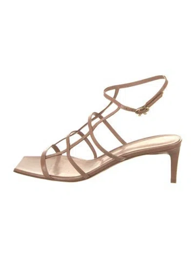 Pre-owned Gianvito Rossi Patent Leather Gladiator Sandals In Neutral