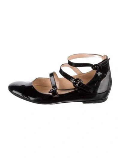 Pre-owned Gianvito Rossi Patent Leather Mary Jane Flats In Black