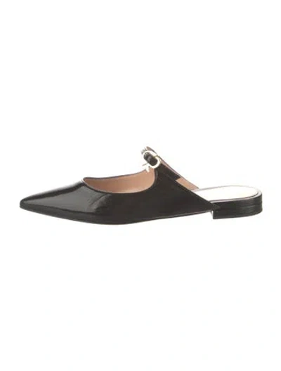 Pre-owned Gianvito Rossi Patent Leather Mules In Black