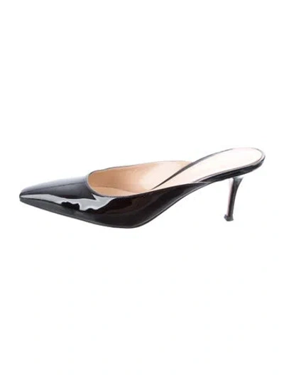 Pre-owned Gianvito Rossi Patent Leather Mules In Black