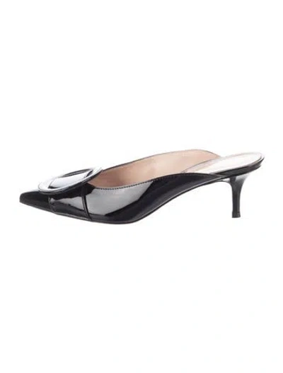 Pre-owned Gianvito Rossi Patent Leather Mules In Black