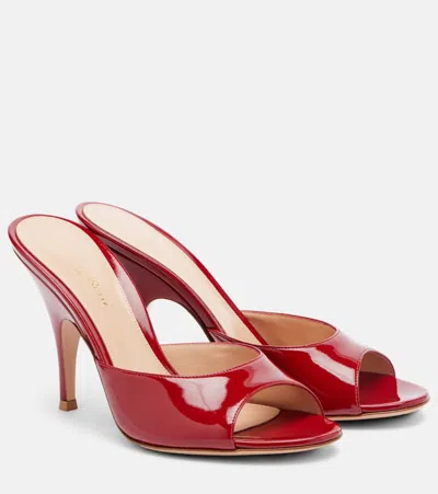 Gianvito Rossi Sandals Heel Open Toe Patent Finish In Burgundy