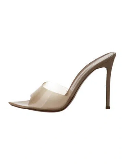 Pre-owned Gianvito Rossi Patent Leather Mules In Neutral