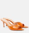 Gianvito Rossi Patent Leather Mules In Orange