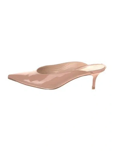 Pre-owned Gianvito Rossi Patent Leather Mules In Pink