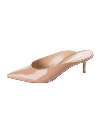 Pre-owned Gianvito Rossi Patent Leather Mules In Pink