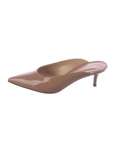 Pre-owned Gianvito Rossi Patent Leather Mules In Pink
