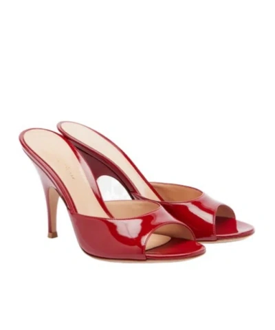 Gianvito Rossi Patent Leather Mules In Red