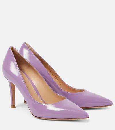 Gianvito Rossi Patent Leather Pumps In Purple