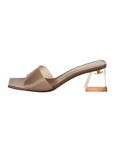 Pre-owned Gianvito Rossi Patent Leather Slides In Pink