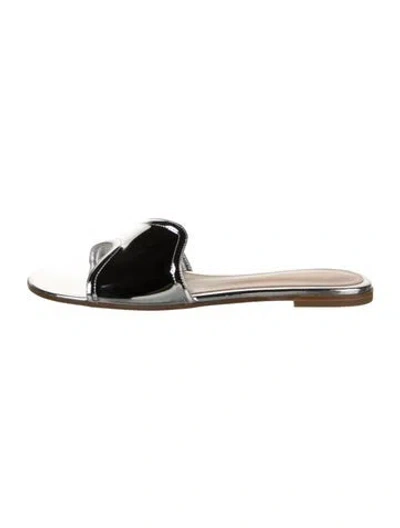 Pre-owned Gianvito Rossi Patent Leather Slides W/ Tags In White