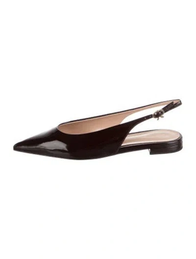 Pre-owned Gianvito Rossi Patent Leather Slingback Flats In Multi
