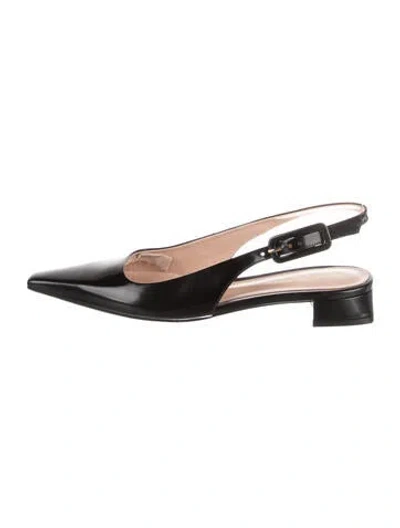 Pre-owned Gianvito Rossi Patent Leather Slingback Flats In Silver