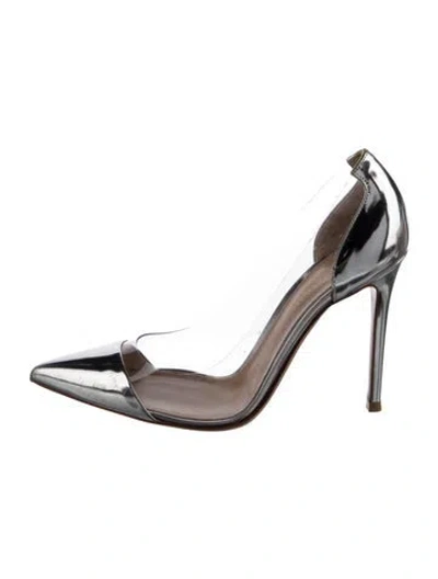 Pre-owned Gianvito Rossi Patent Leather Slingback Pumps In Transparent