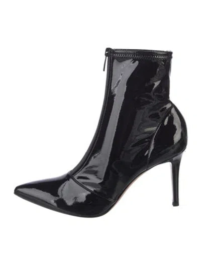 Pre-owned Gianvito Rossi Patent Leather Sock Boots In Black