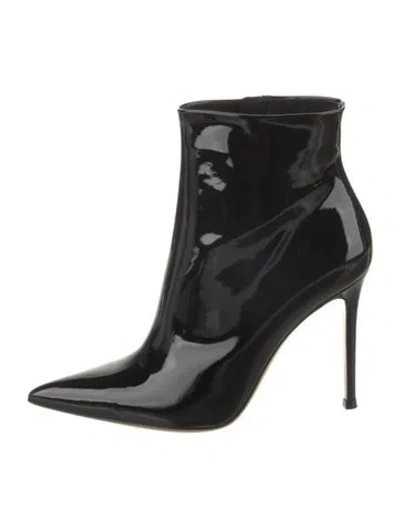 Pre-owned Gianvito Rossi Patent Leather Sock Boots In Black
