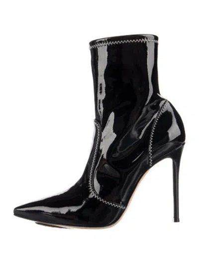 Pre-owned Gianvito Rossi Patent Leather Sock Boots In Blue