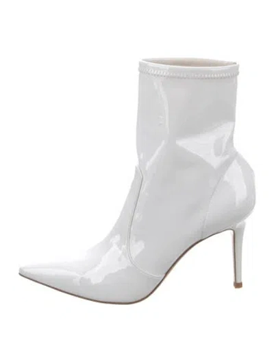 Pre-owned Gianvito Rossi Patent Leather Sock Boots In White