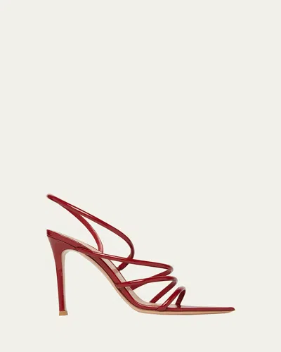 GIANVITO ROSSI PATENT LEATHER STRAPPY SANDALS