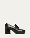 Gianvito Rossi Patent Platform Penny Loafers In Black