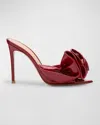 Gianvito Rossi Patent Ruffle Stiletto Mule Pumps In Rouge
