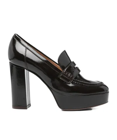 Gianvito Rossi Patentleather Highheeled Loafers In Black