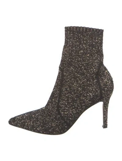 Pre-owned Gianvito Rossi Patterned Sock Boots In Black