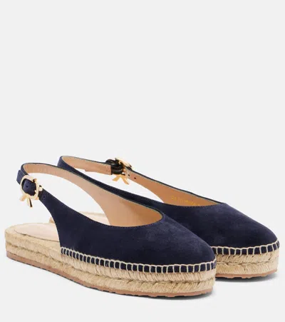 Gianvito Rossi Paz Suede Slingback Espadrilles In Blue