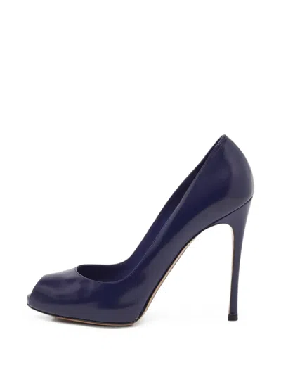Pre-owned Gianvito Rossi Peep-toe Pumps In Blue