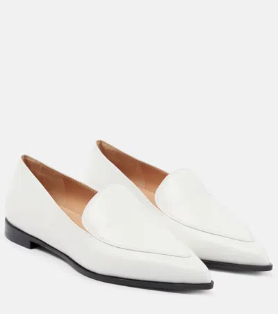 Gianvito Rossi Perry Leather Loafers In White