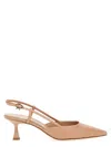 Gianvito Rossi Sandy Calfskin Pumps With Open-back And Hook-and-loop Closure In Pink