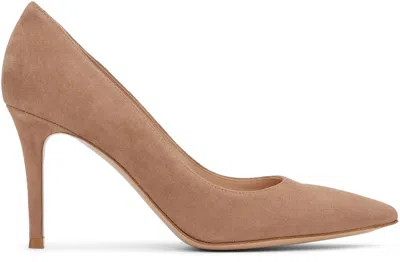 Gianvito Rossi Pointed-toe 85mm Leather Pumps In Beige