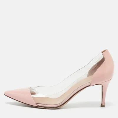 Gianvito Rossi Pink Leather And Pvc Plexi Pumps In Multi