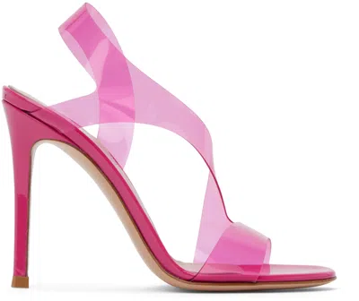 GIANVITO ROSSI PINK METROPOLIS HEELED SANDALS