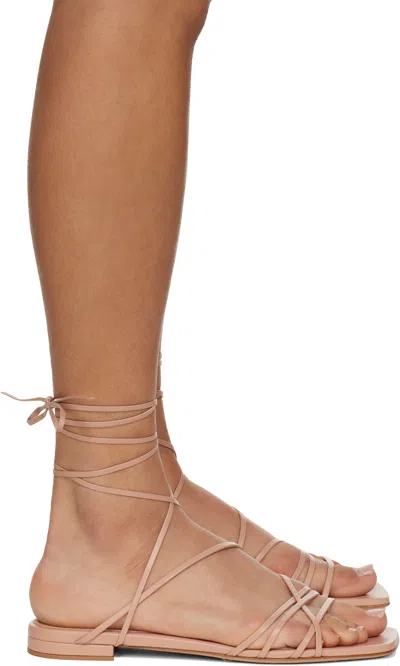 Gianvito Rossi Pink Nappa Sandals In Peach