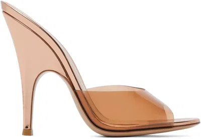 Gianvito Rossi Pink Sofia Mule Heeled Sandals In Gold