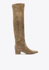 Gianvito Rossi Piper 45 Over-the-knee Suede Boots In Sand