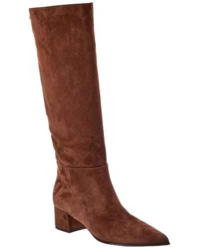 Gianvito Rossi Piper 45 Suede Knee-high Boot In Brown