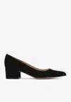 Gianvito Rossi Piper 45 Suede Pumps In Black