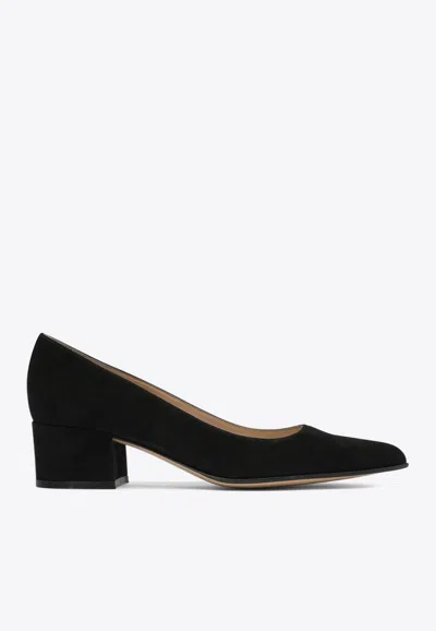 GIANVITO ROSSI PIPER 45 SUEDE PUMPS