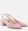 Gianvito Rossi Piper 45 Suede Slingback Pumps In Sugar