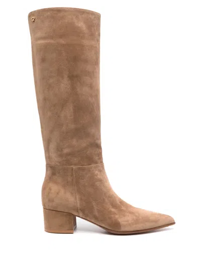 Gianvito Rossi Piper 45mm Boots In Neutrals