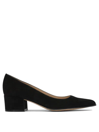 Gianvito Rossi Decollette Piper Pump In Soft Suede With Pointed Toe In Brown